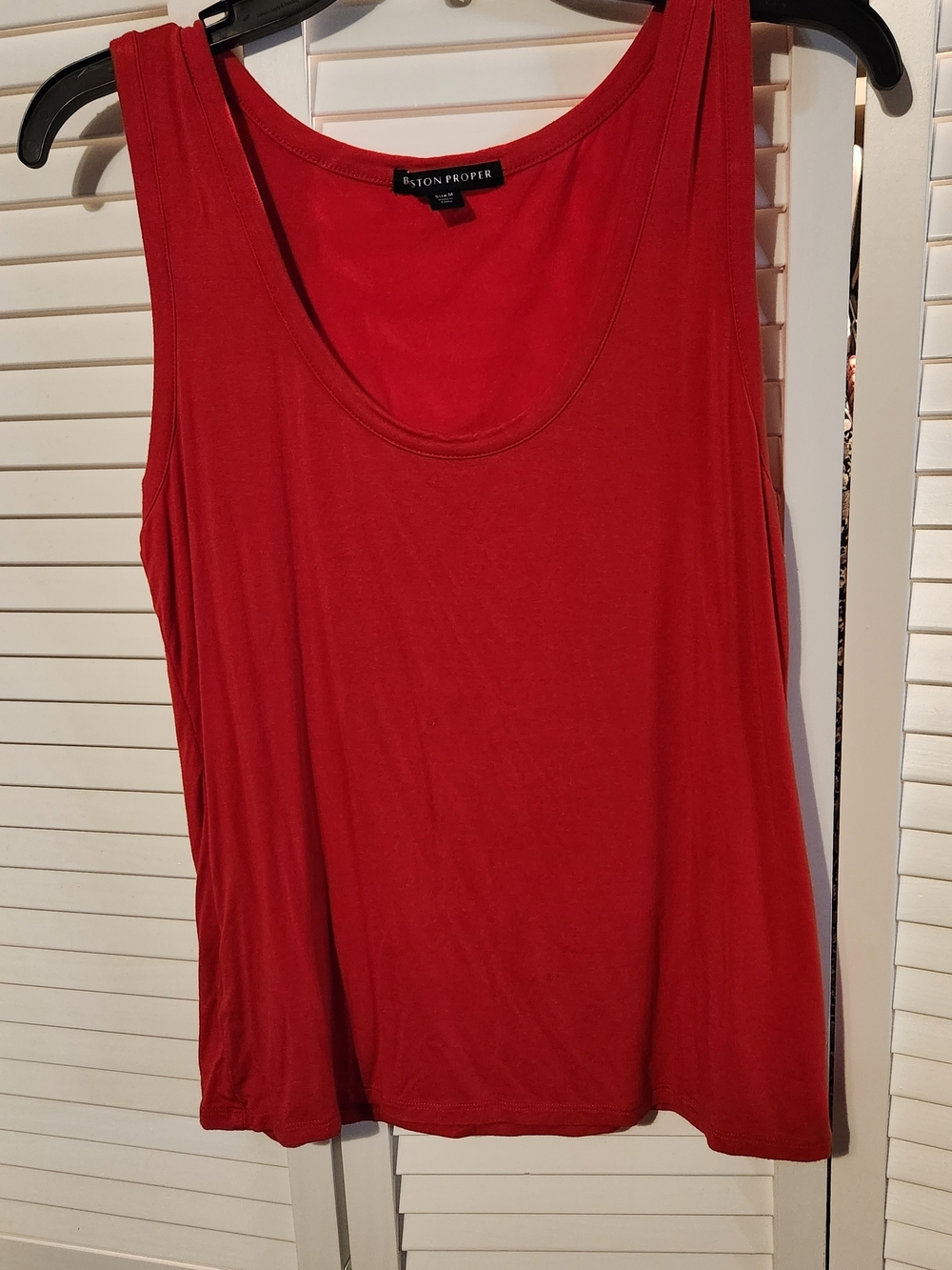 Boston Proper Red Scoop Neck Tank